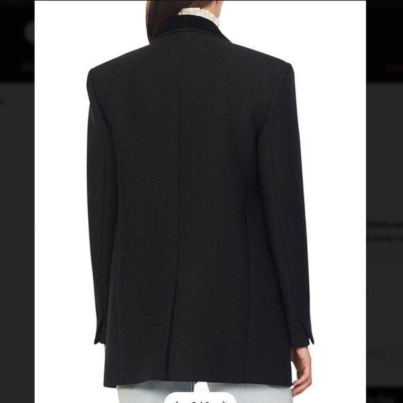 SANDRO PARIS NWT Gemma Wool-Blend Velvet Shawl Collar Black  Blazer FR 42 US 10 - Picture 3 of 16